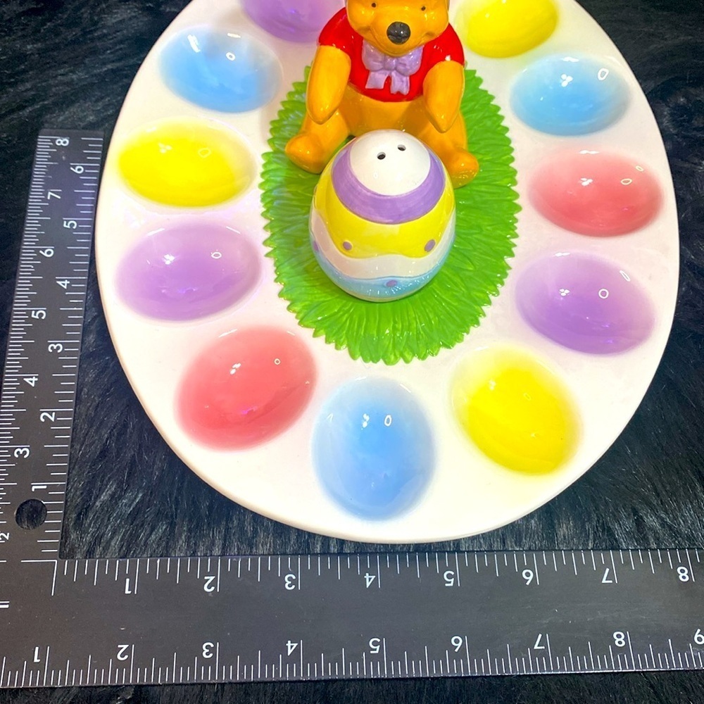 Disney Winnie the Pooh bear Easter basket eggs serving tray dish vintage dish - Picture 9 of 13